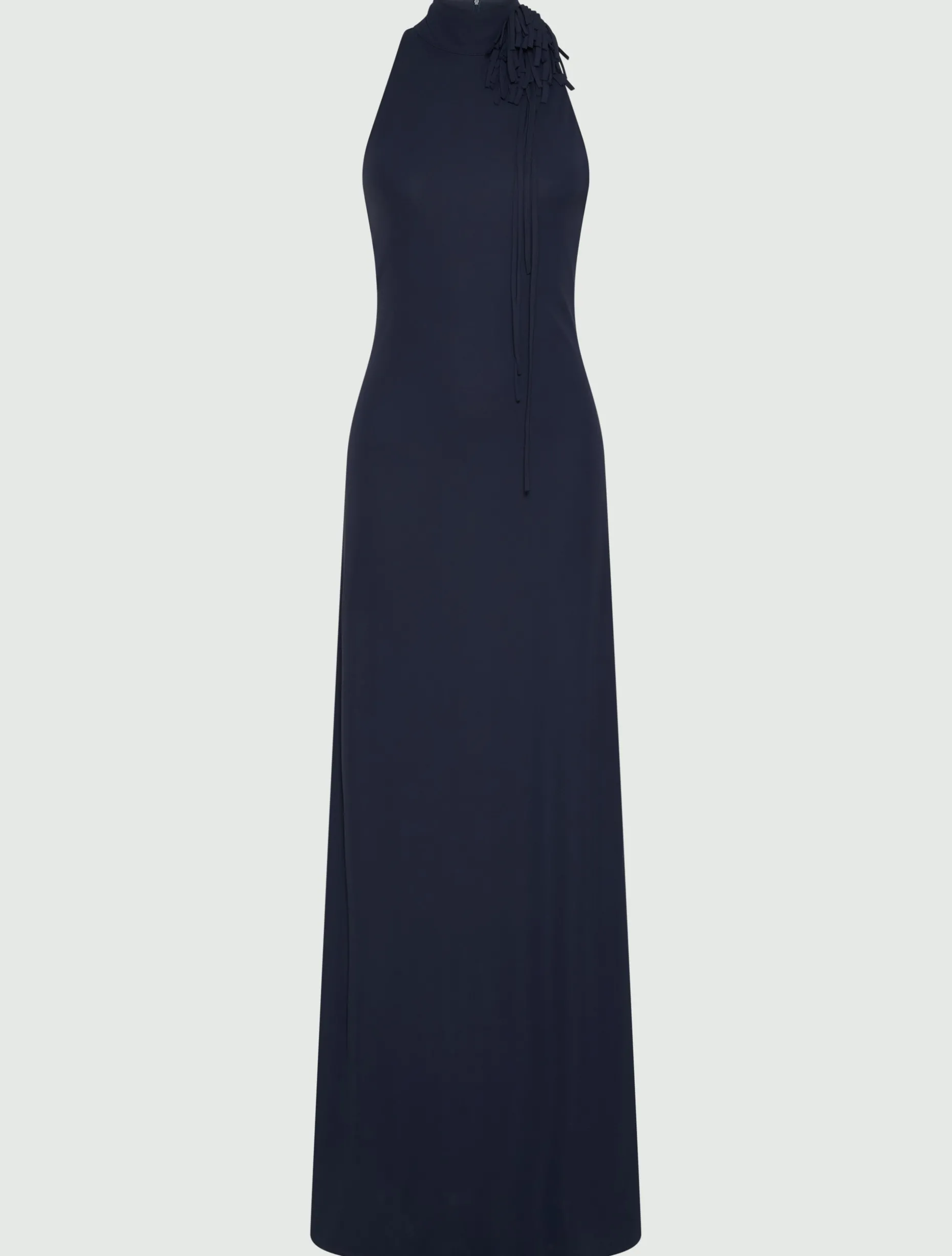 Abito aderente con spilla a fiore - BLU