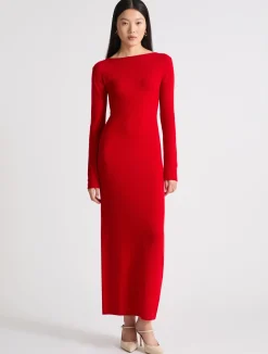 Abito aderente in cashmere - ROSSO