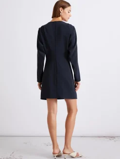 Abito con arriccio in cady - BLU