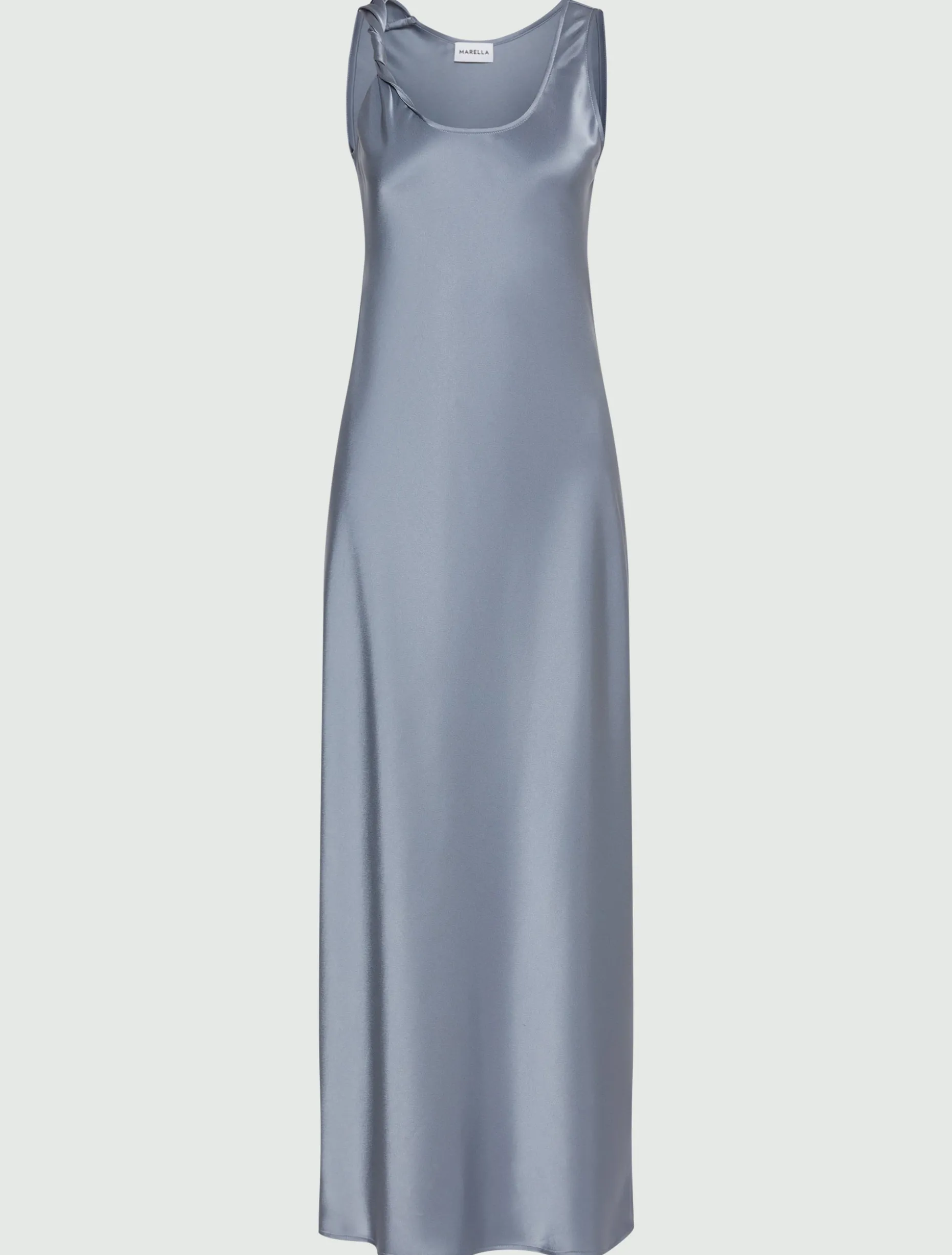 Abito con spalline in satin - AZZURRO