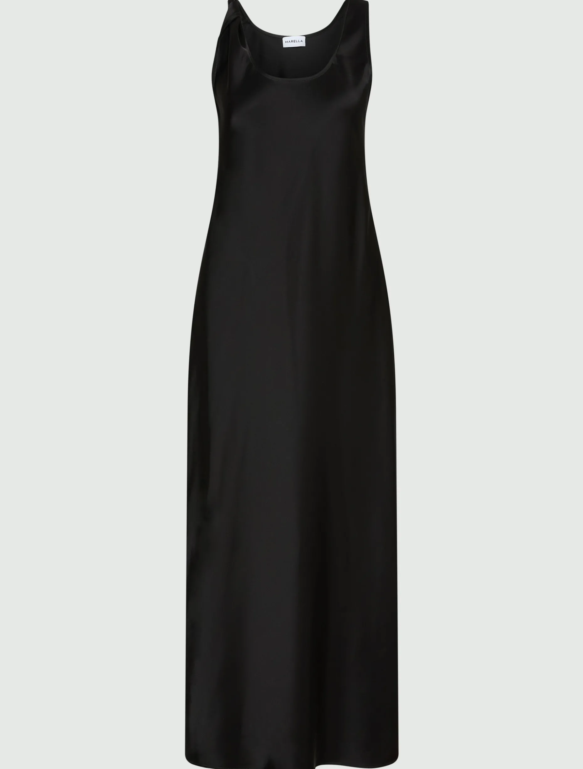 Abito con spalline in satin - NERO
