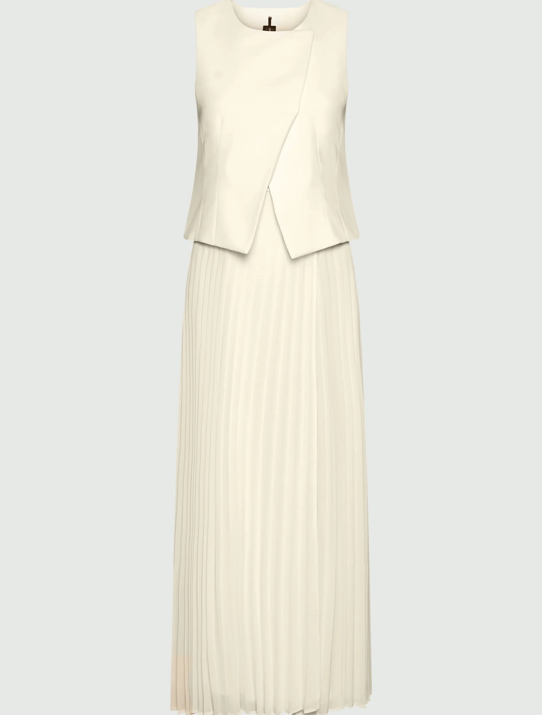 Abito doppio materiale - BIANCO LANA