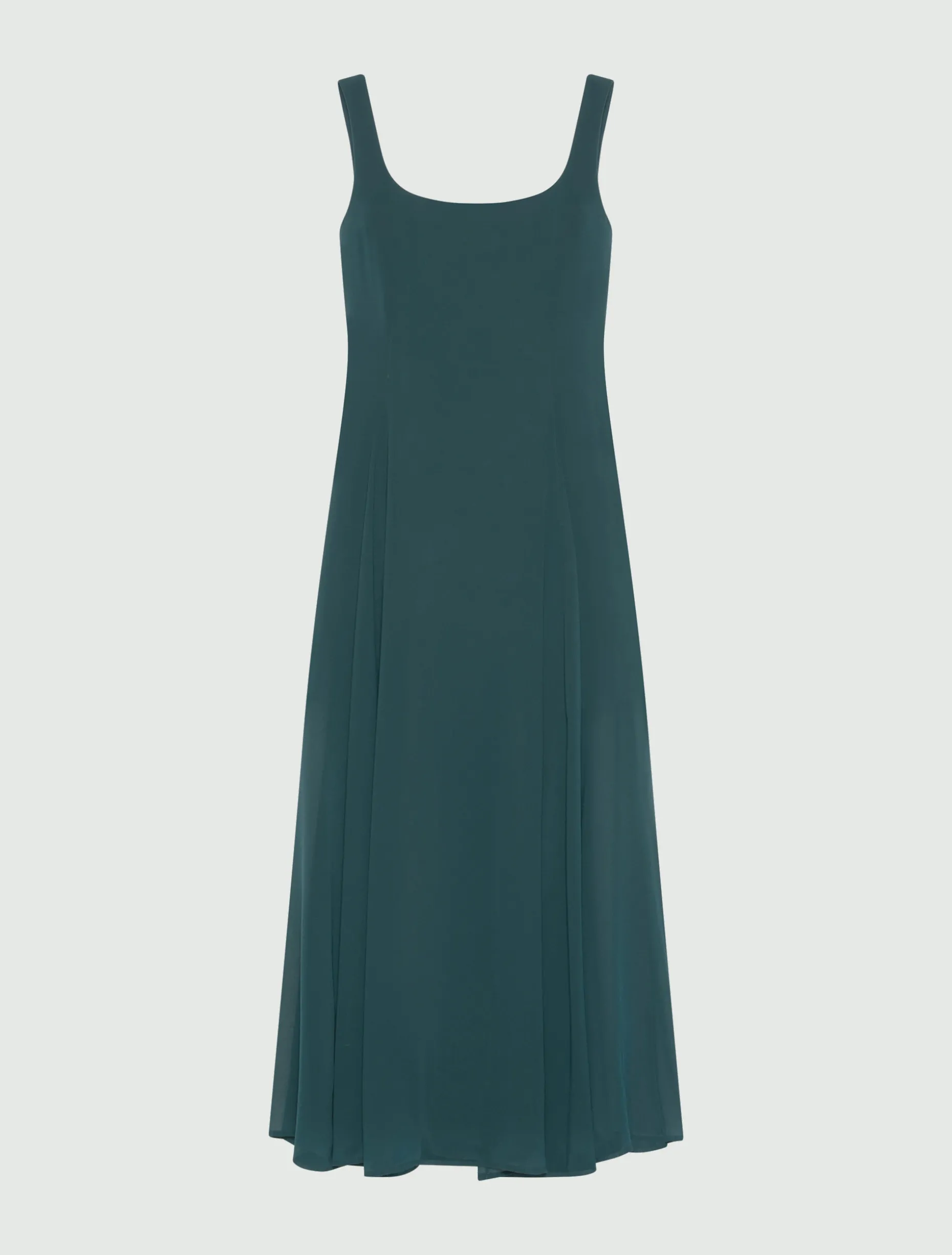 Abito fit and flare in georgette - BLU PAVONE