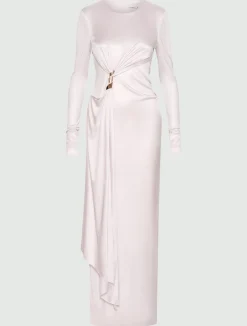 Abito in jersey con drappeggio - ROSA