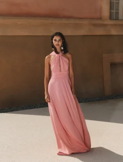 Abito in jersey con incrocio - ROSA INTENSO