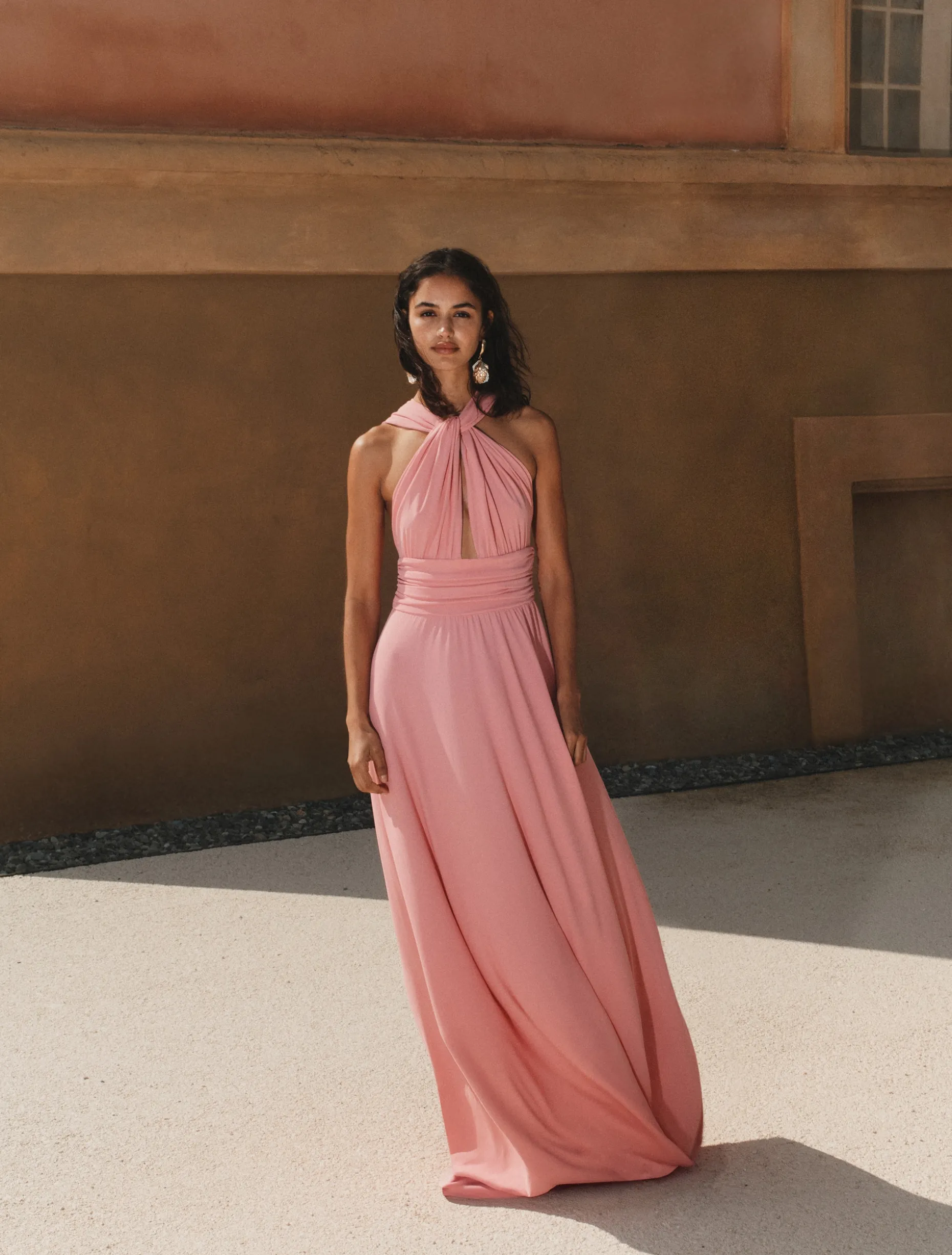 Abito in jersey con incrocio - ROSA INTENSO
