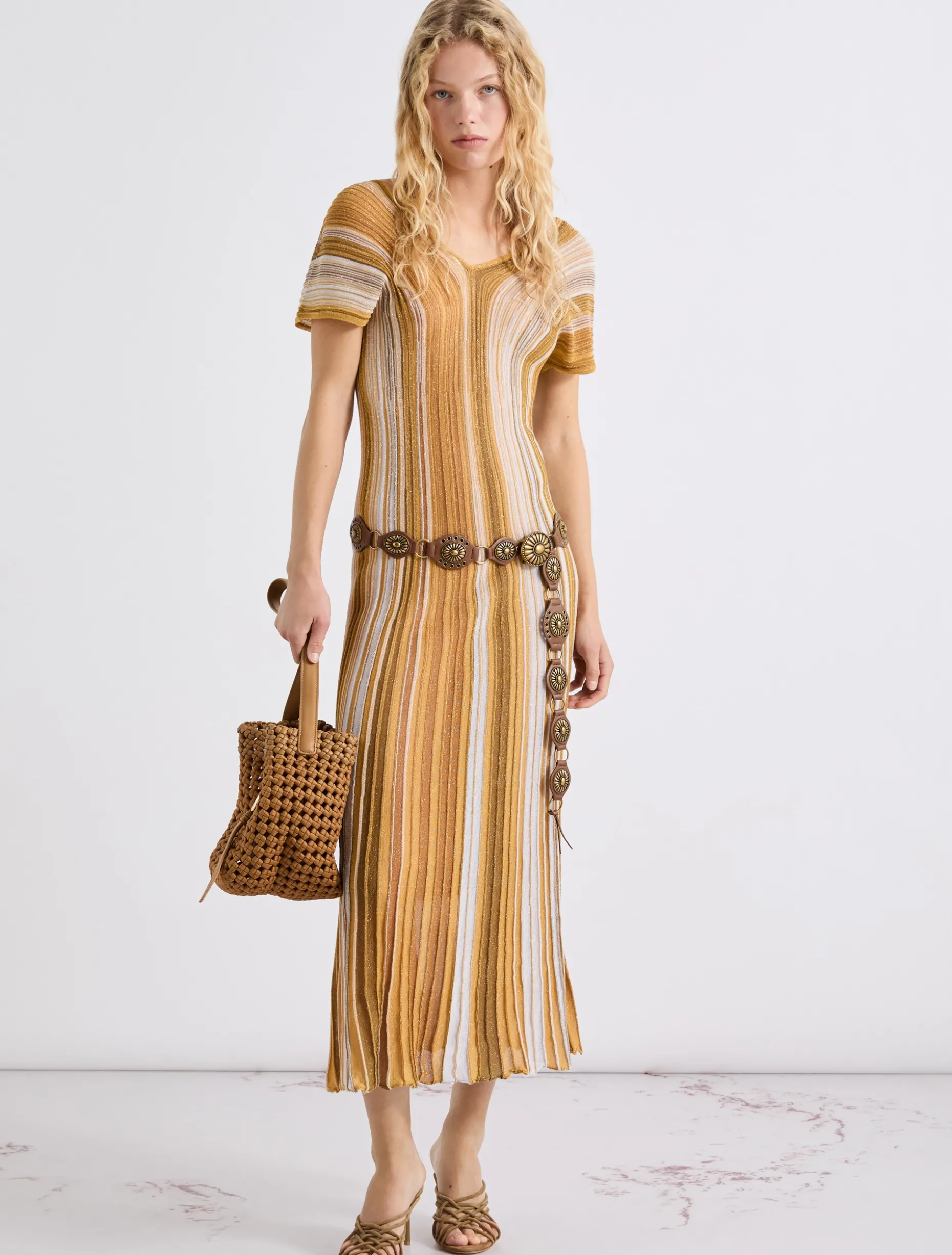 Abito in jersey con lurex - ZAFFERANO