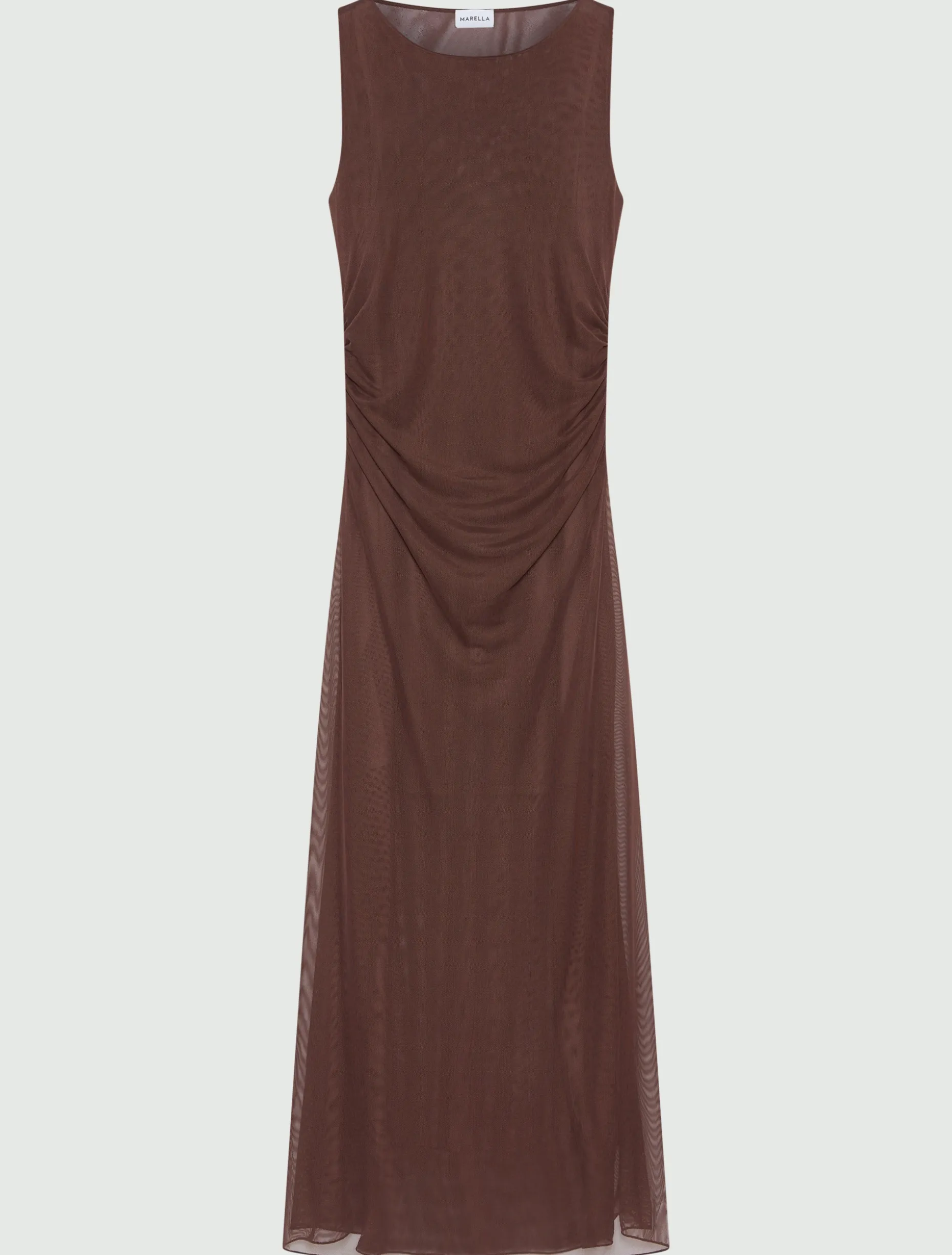 Abito in tulle foderato - MARRONE