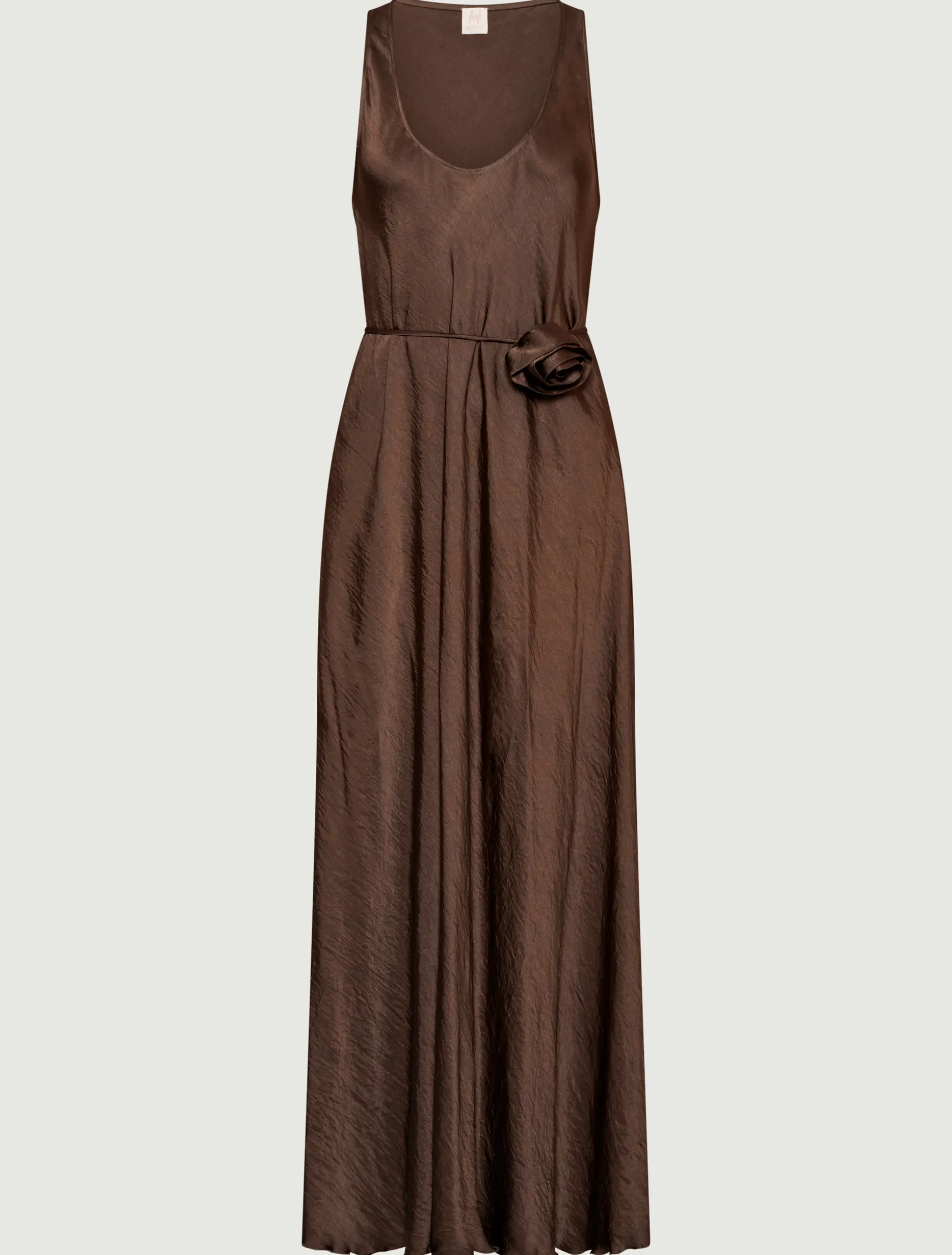 Abito in twill crinckle - MARRONE
