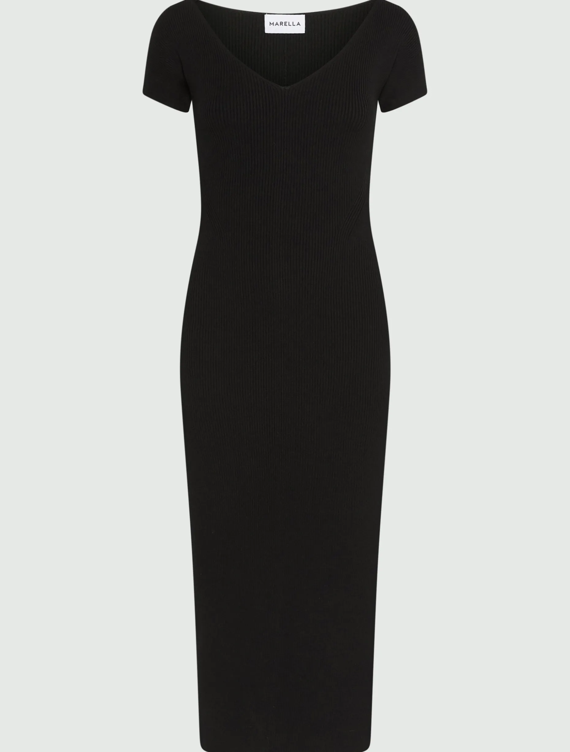 Abito longuette in maglia di viscosa - NERO