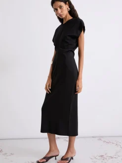 Abito midi in jersey - NERO