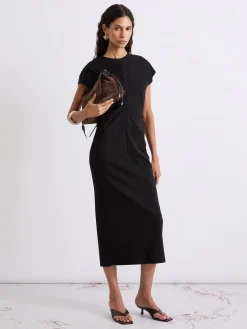 Abito midi in jersey - NERO