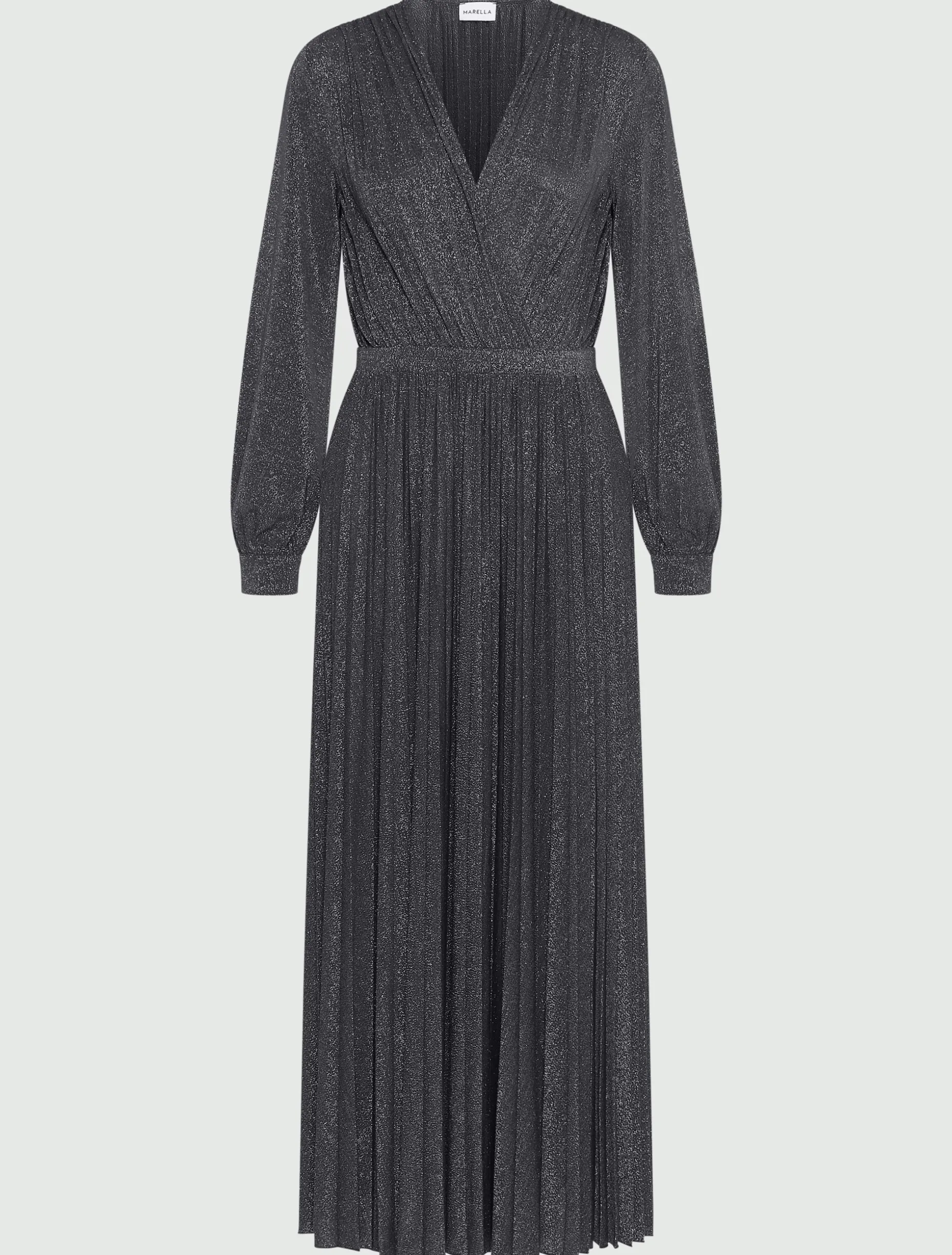 Abito plissettato in jersey lurex - BLU NOTTE