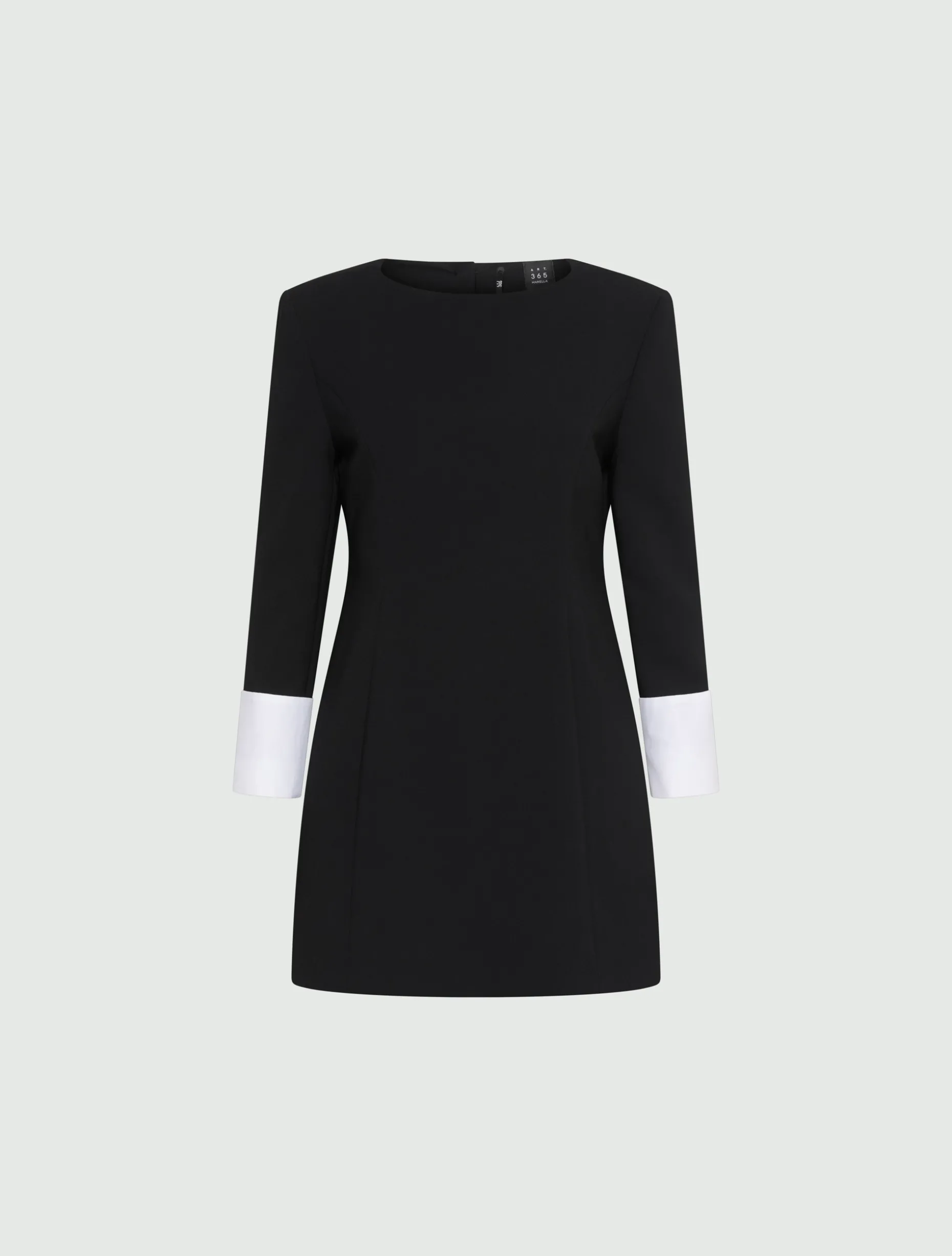 Abito sagomato in envers satin - NERO