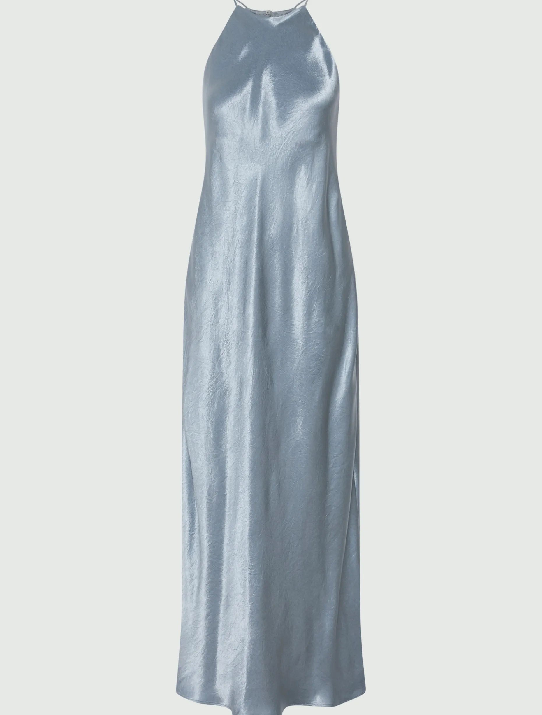 Abito smanicato in raso - AZZURRO POLVERE