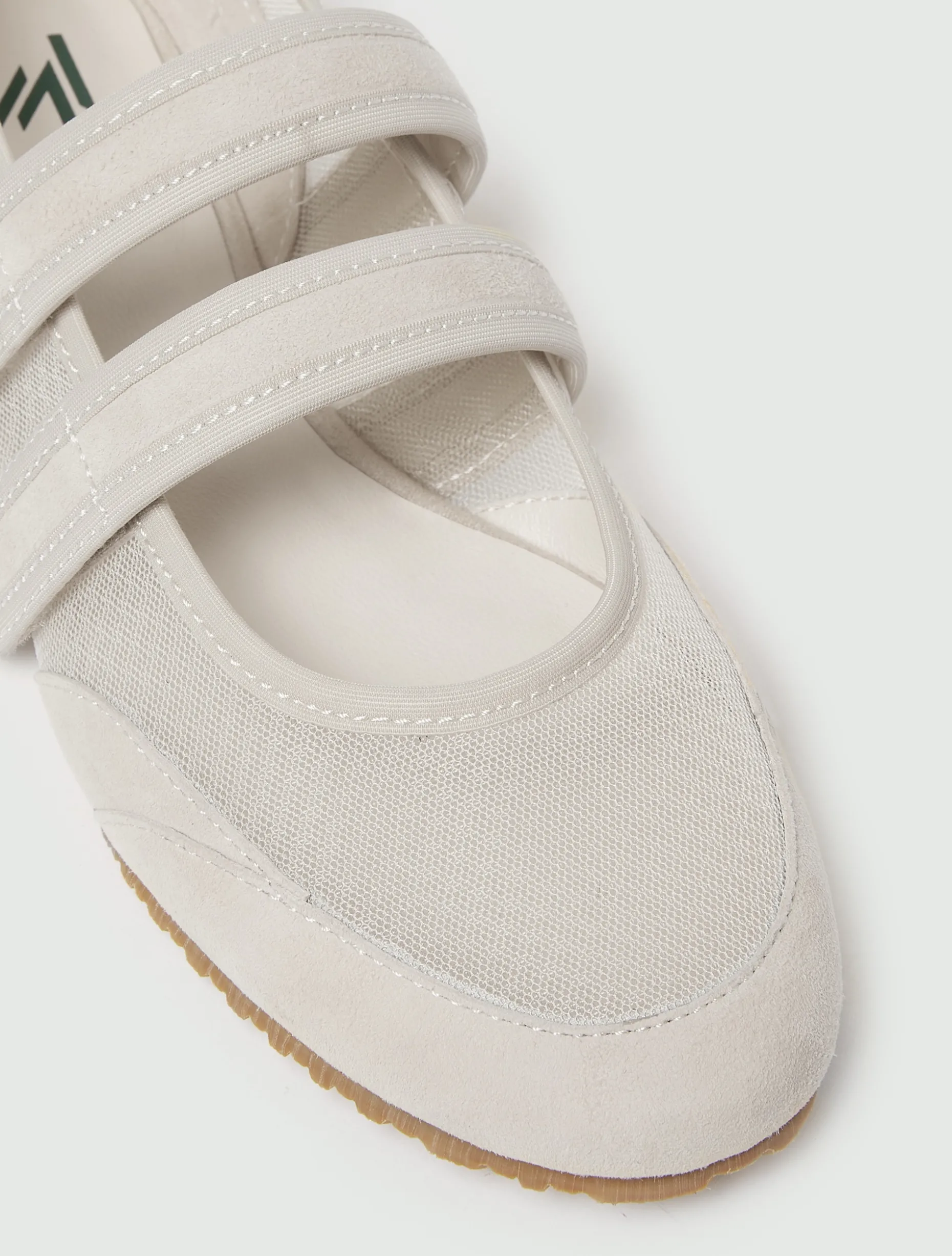 Ballerina in rete e suede - BIANCO SPORCO