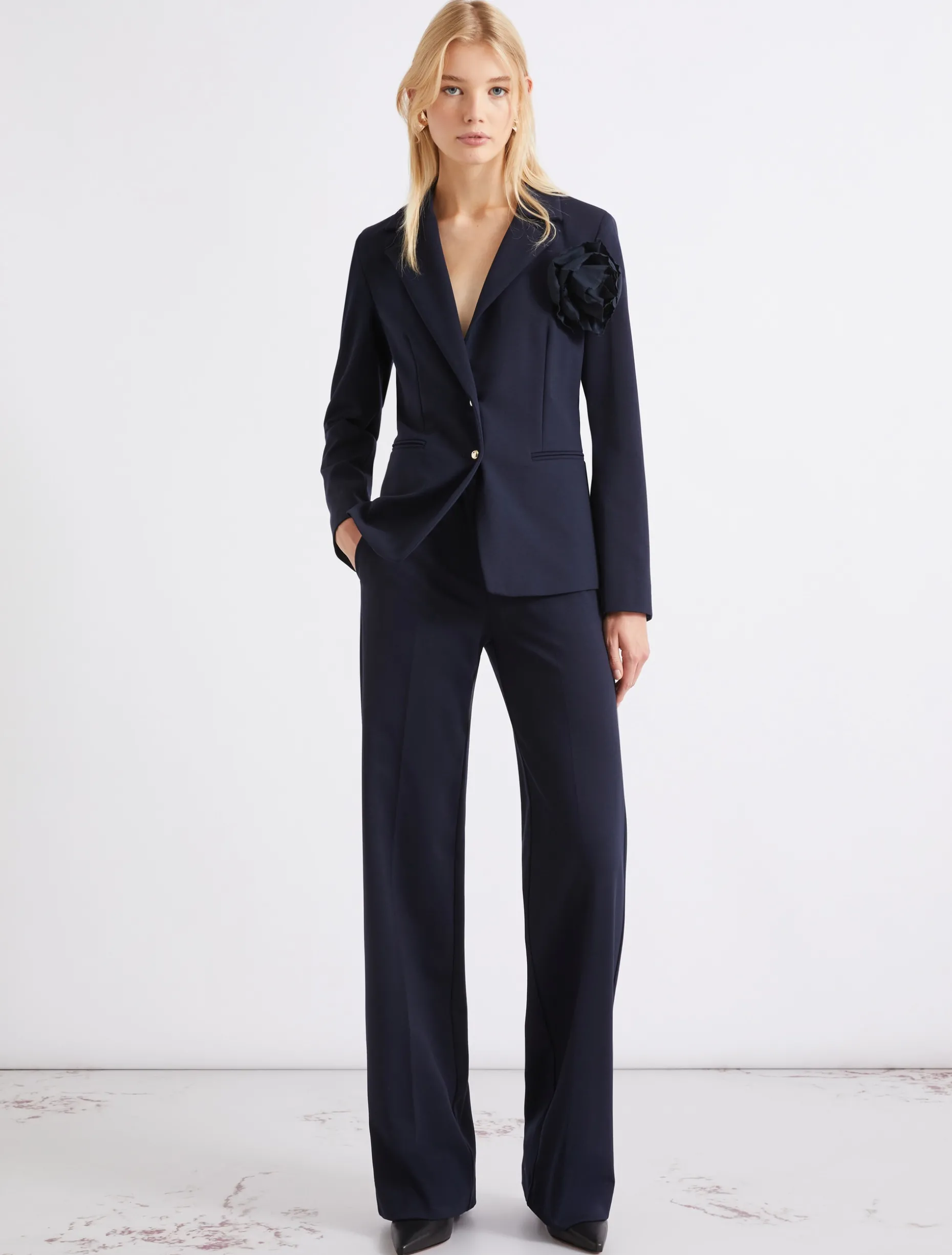 Blazer aderente in jersey - BLU