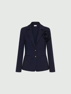 Blazer aderente in jersey - BLU