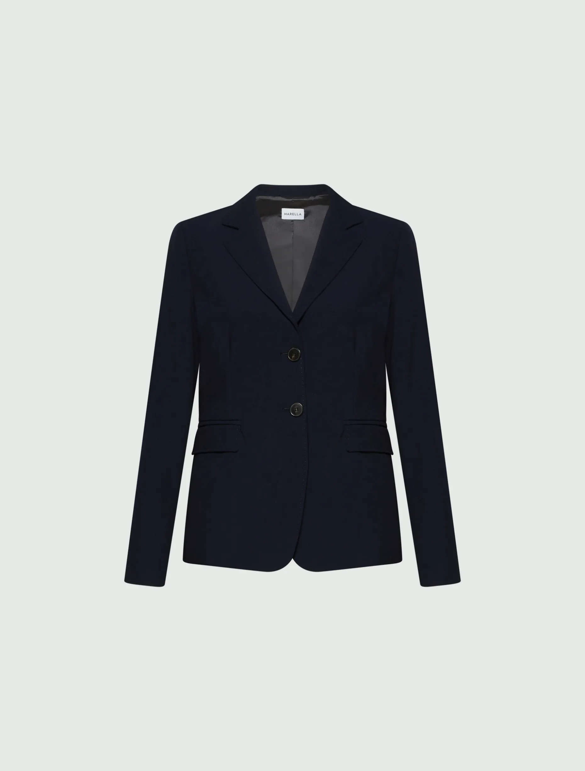 Blazer aderente in tela stretch - BLU NOTTE