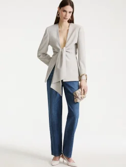Blazer con nodo - GRIGIO CHIARO