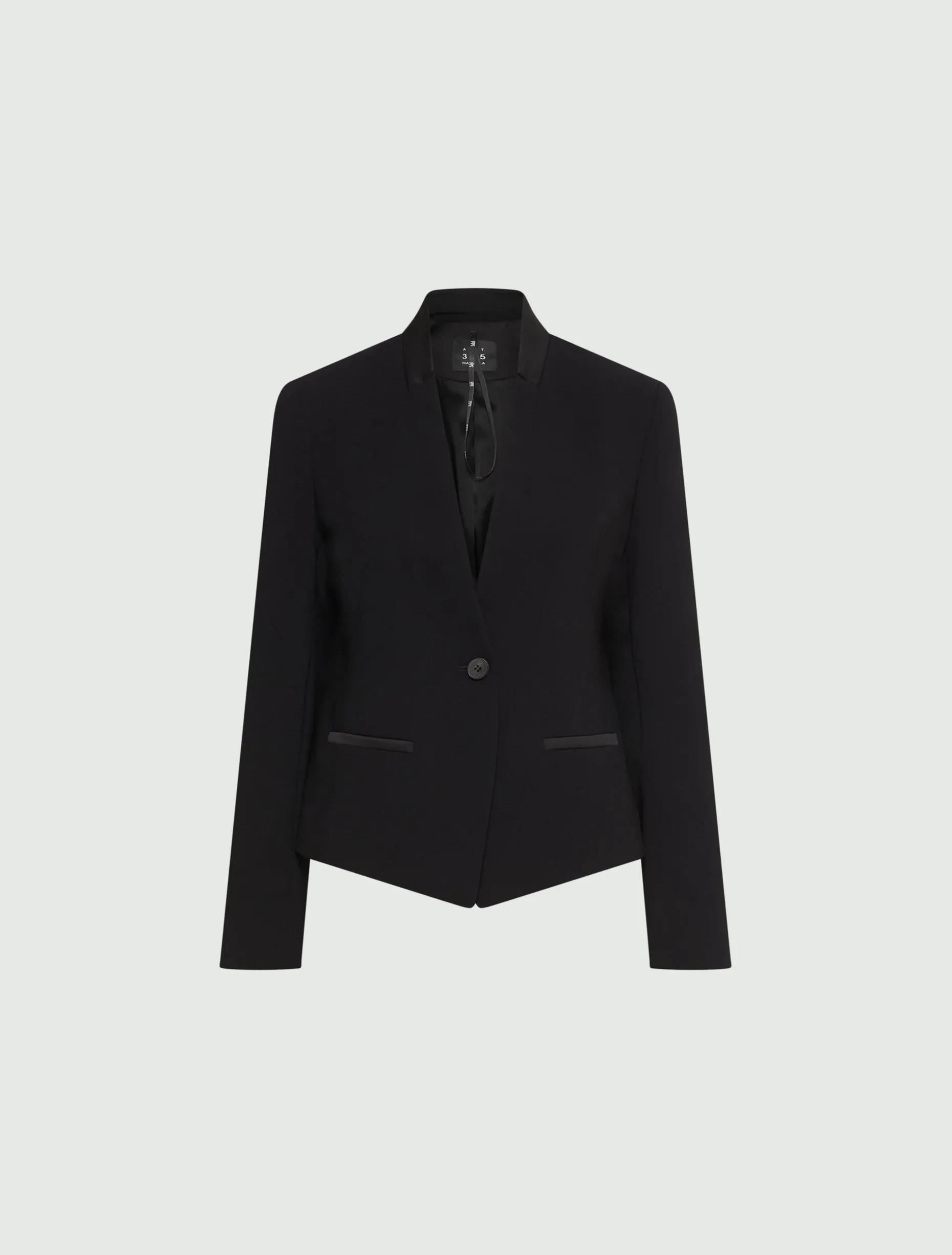 Blazer corto in envers satin - NERO