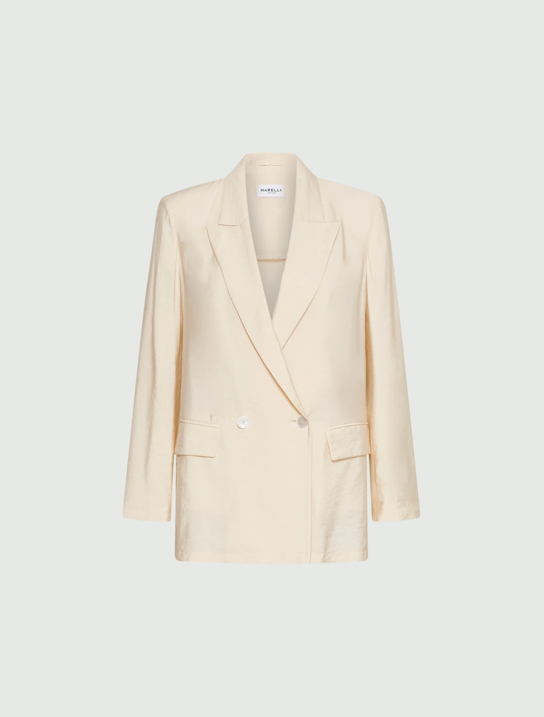 Blazer doppiopetto in tela - PANNA
