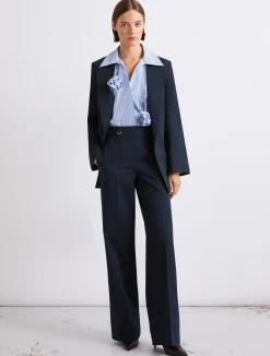 Blazer in gabardina di puro cotone - BLU