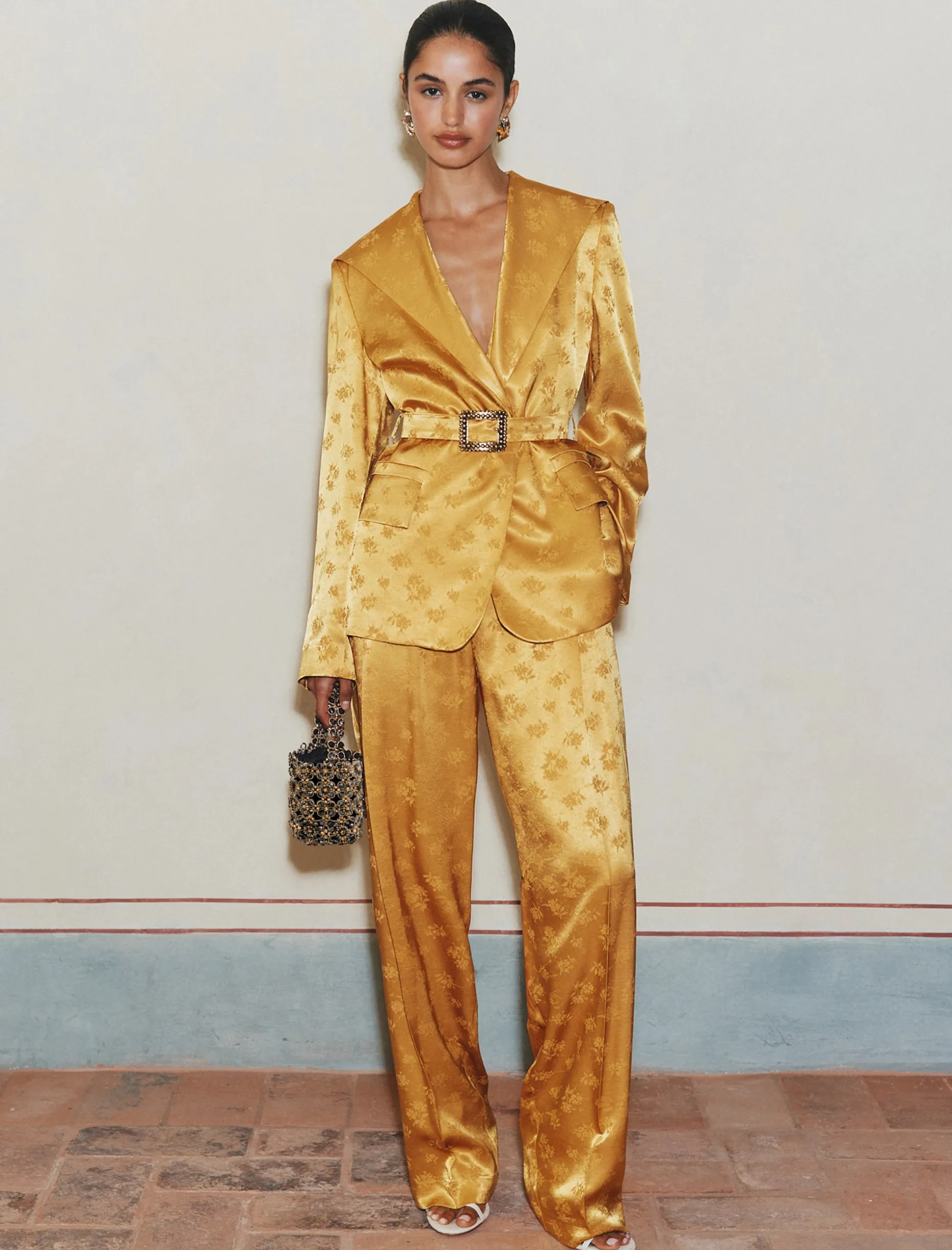 Blazer in jacquard di viscosa - ZAFFERANO