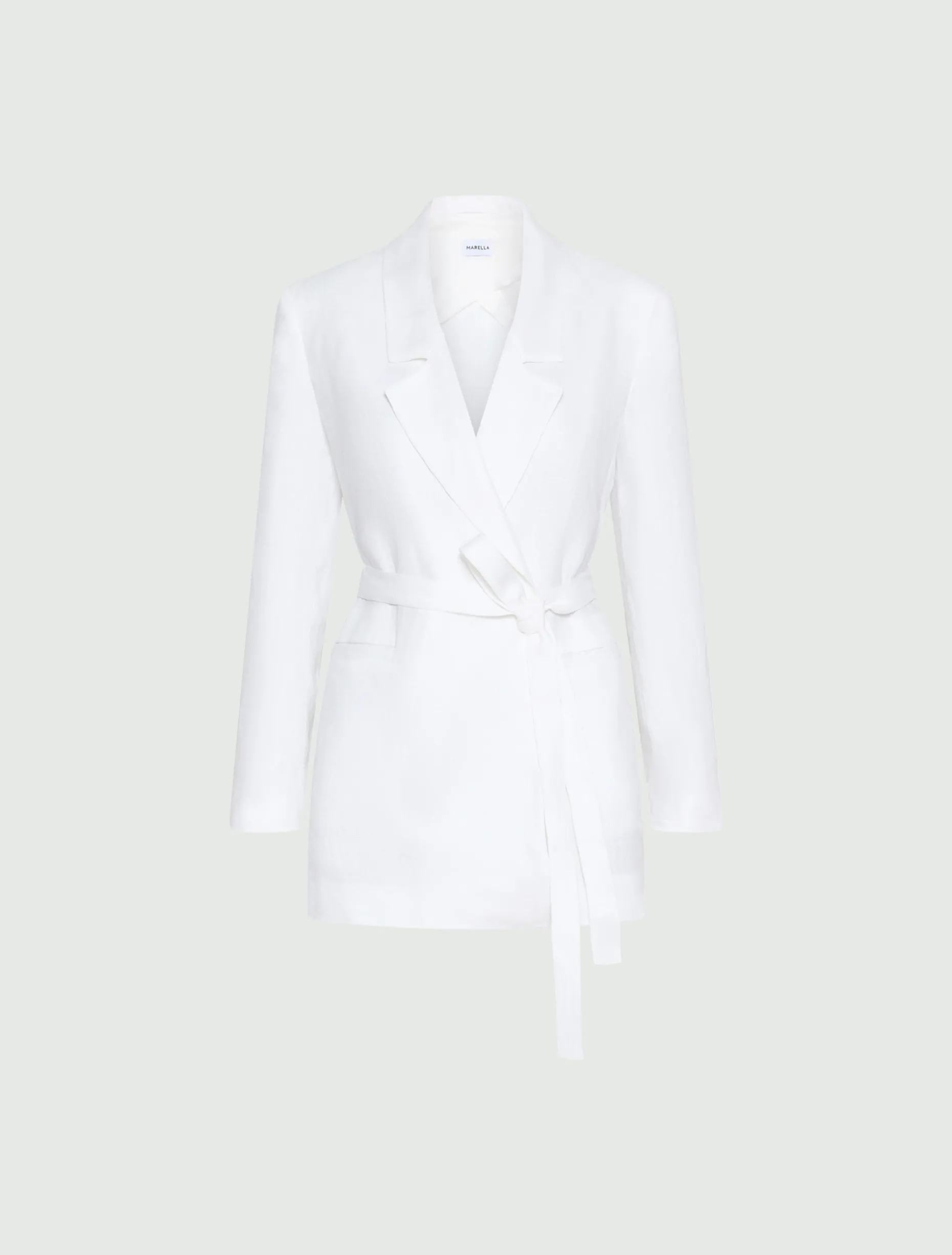 Blazer in lino delavé - BIANCO OTTICO