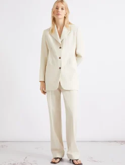 Blazer in popeline di cotone - GHIACCIO