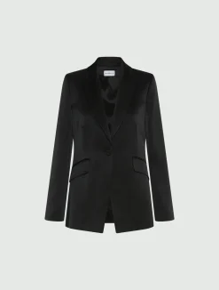 Blazer in satin - NERO
