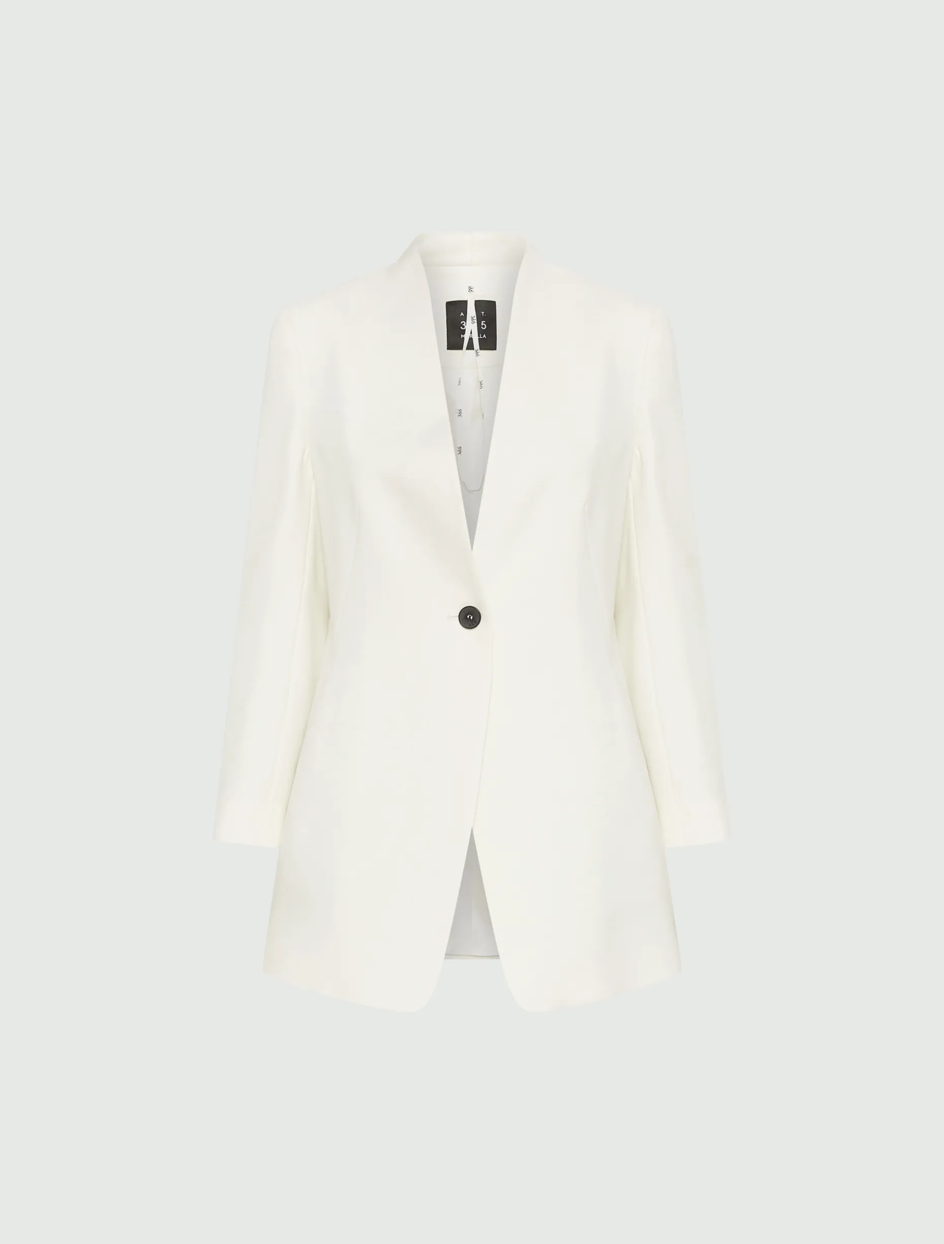 Blazer lungo in envers satin - BIANCO LANA