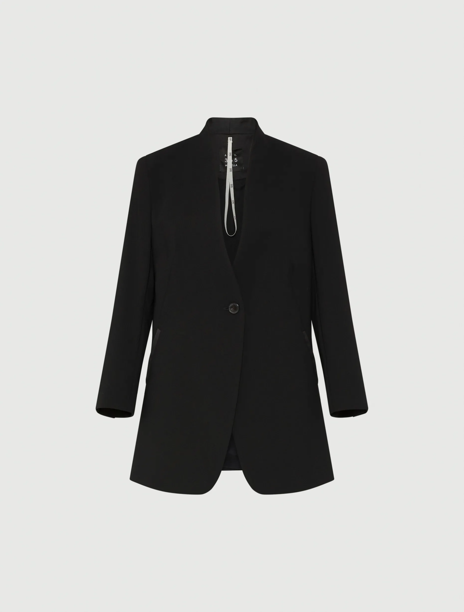 Blazer lungo in envers satin - NERO