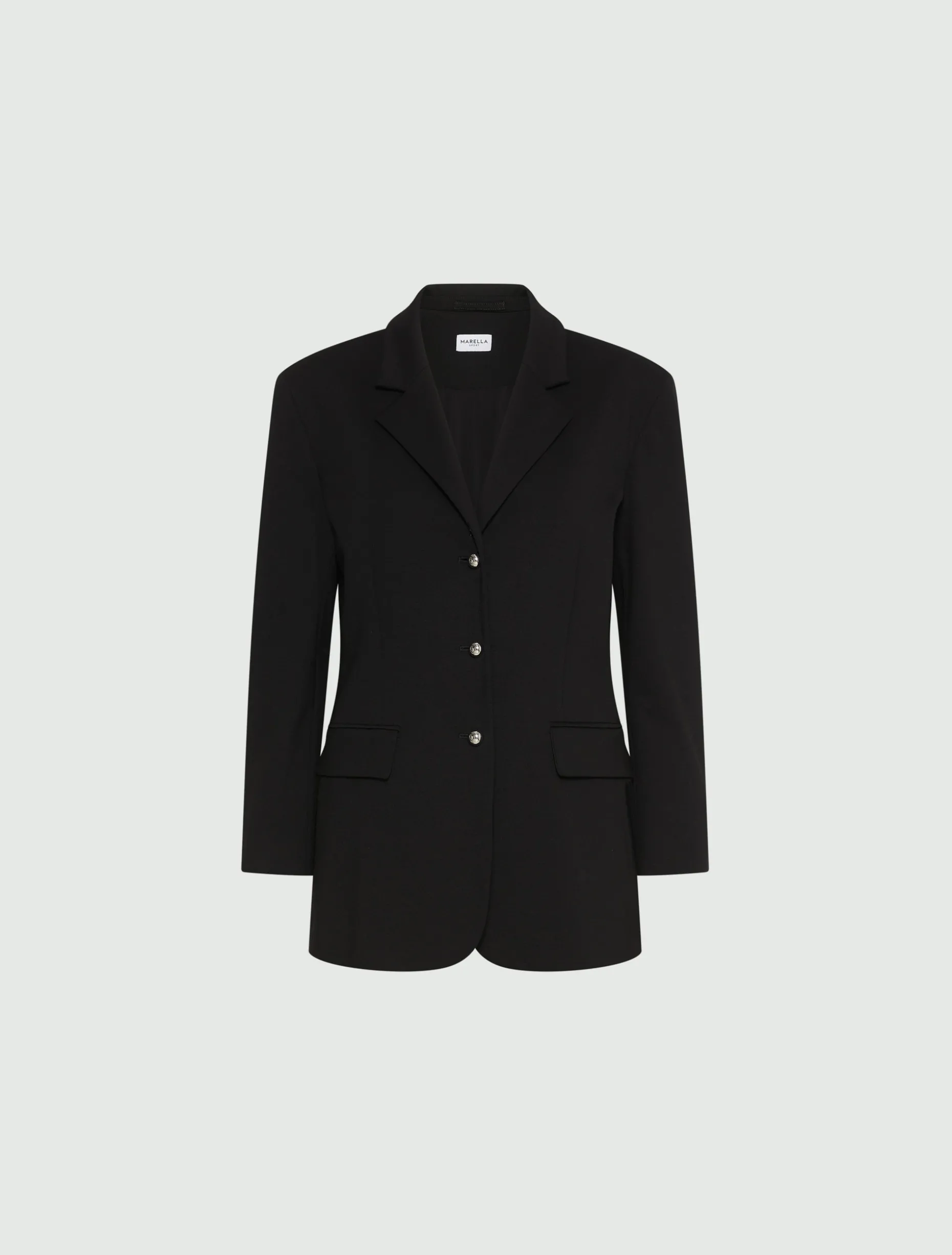Blazer monopetto in jersey stretch - NERO