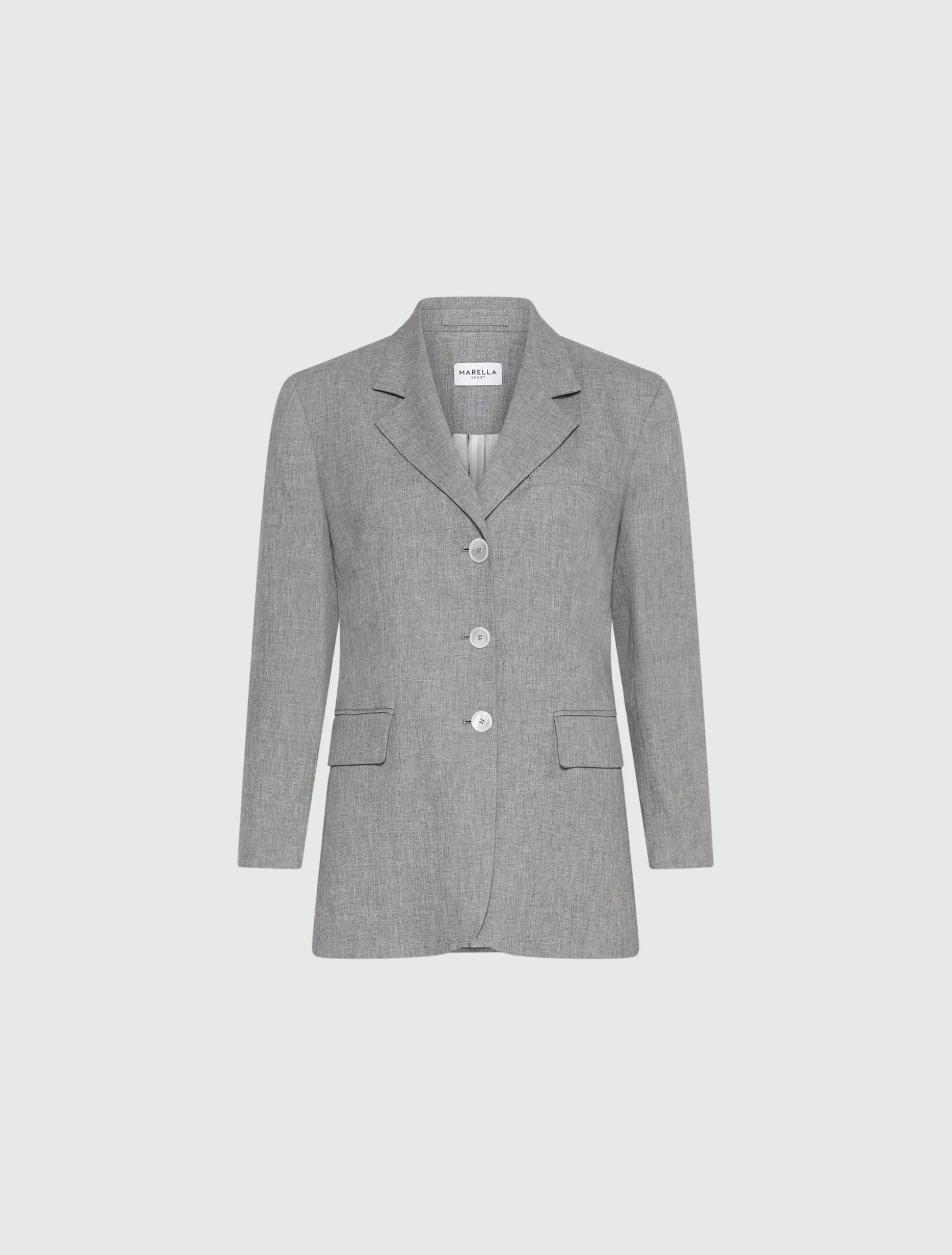 Blazer monopetto in misto lino - GRIGIO MELANGE