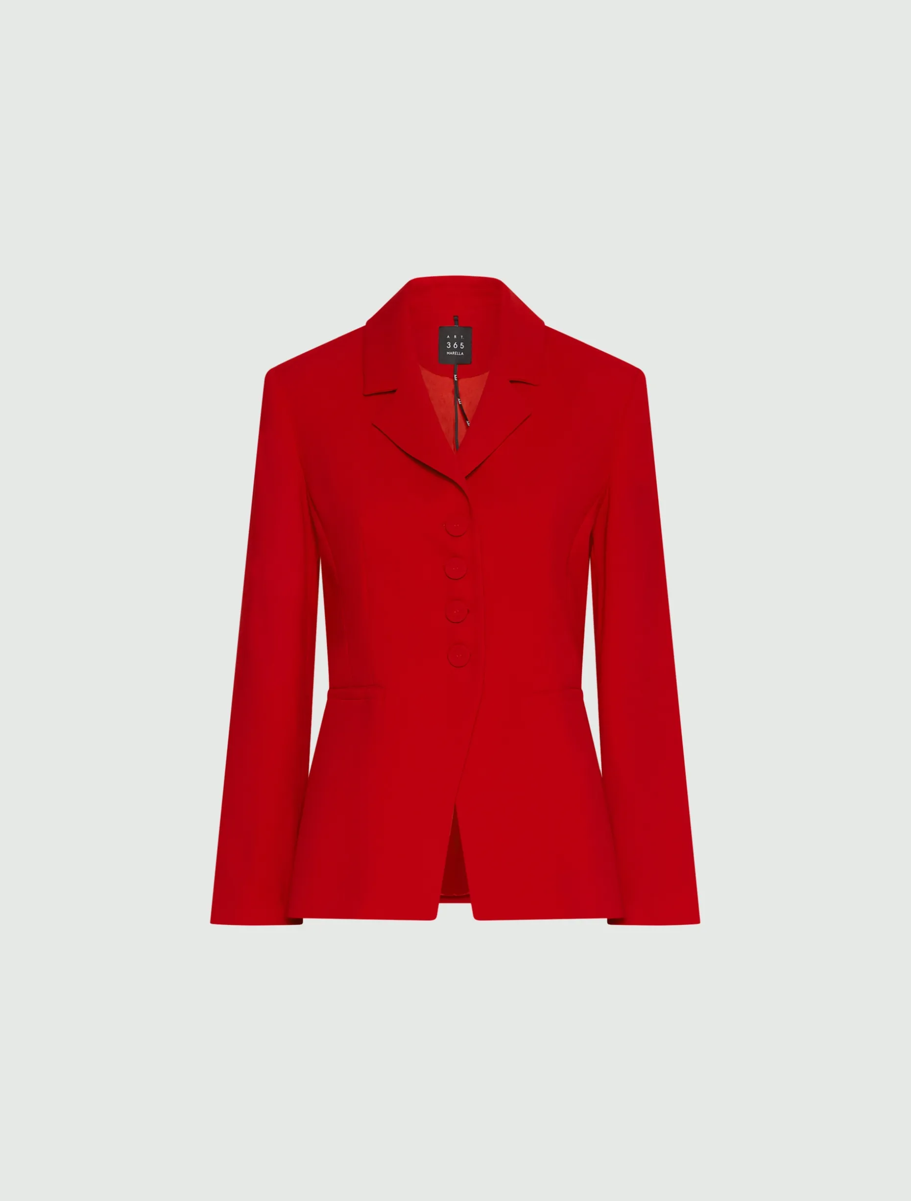 Blazer semi aderente in envers satin - ROSSO