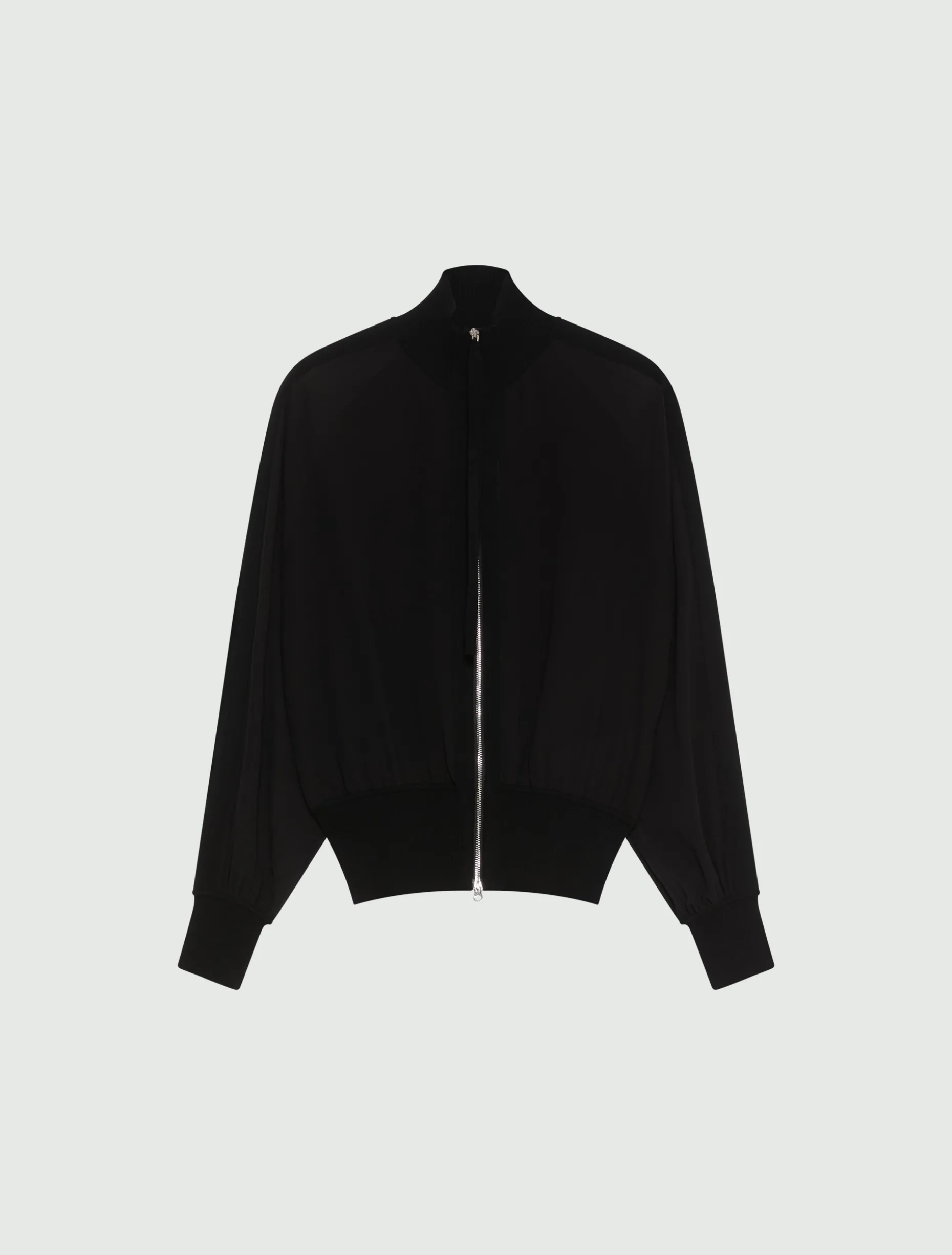 Blouson sportivo in georgette - NERO