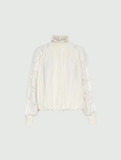 Blusa in georgette - BIANCO LANA