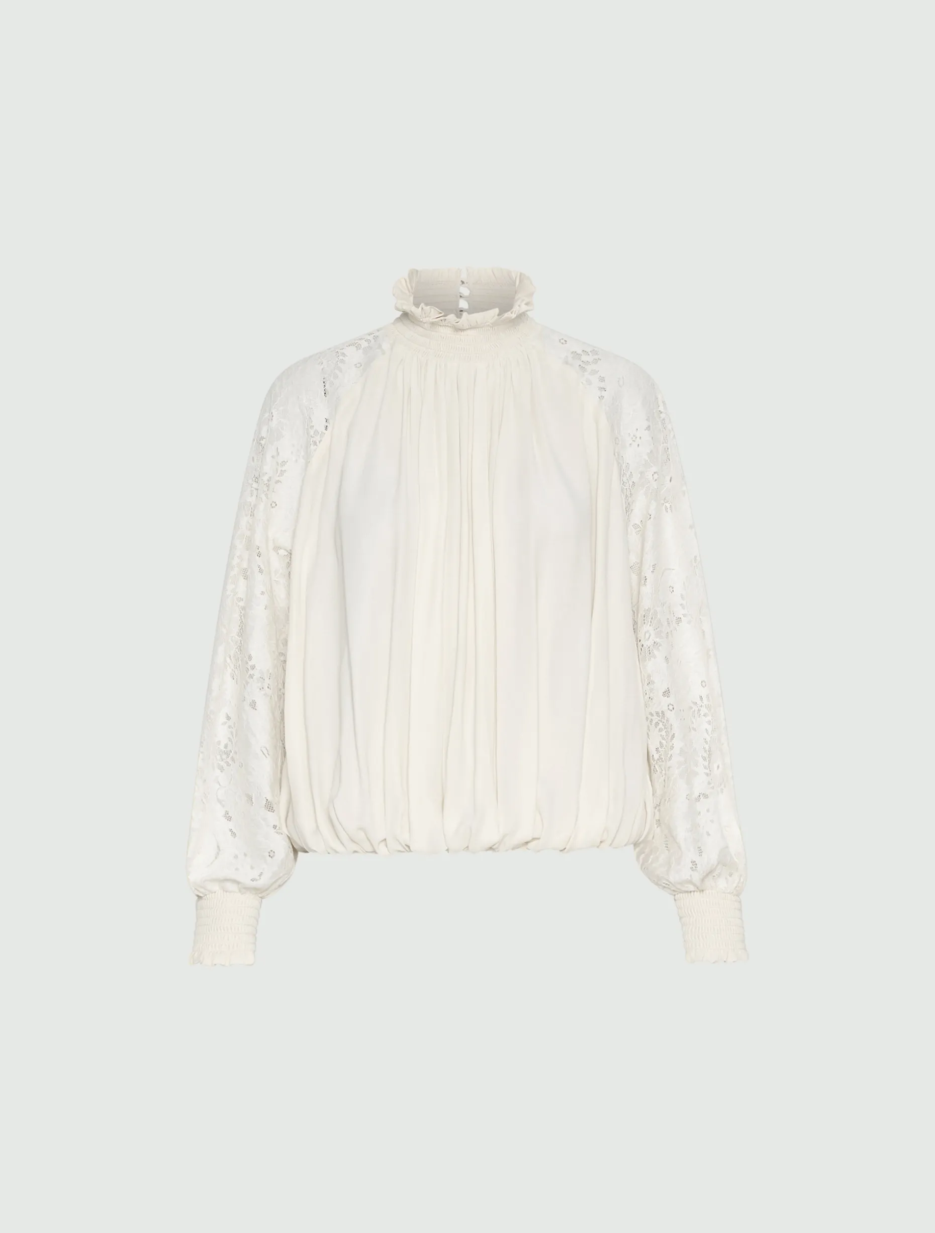 Blusa in georgette - BIANCO LANA