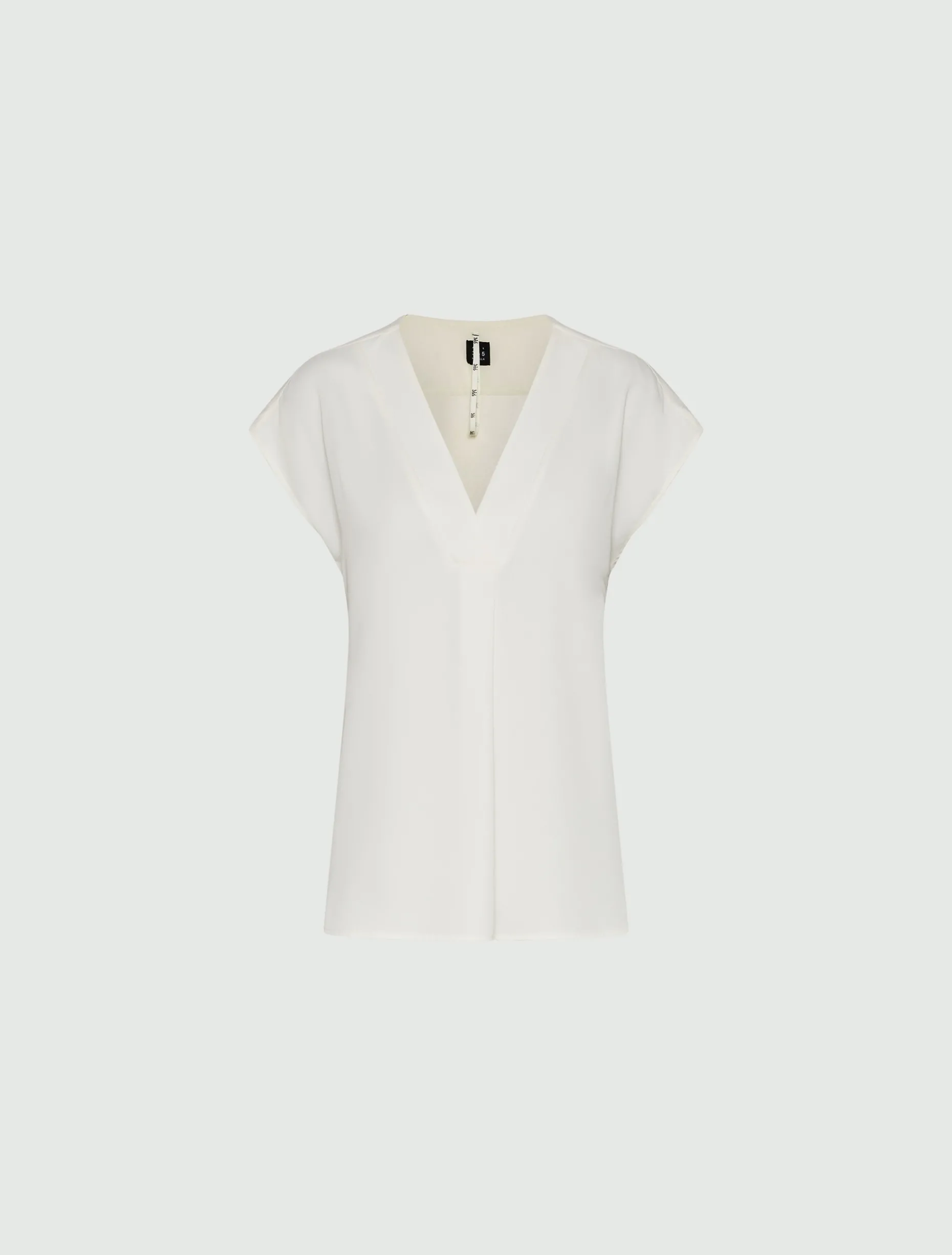 Blusa in satin fluido - BIANCO LANA