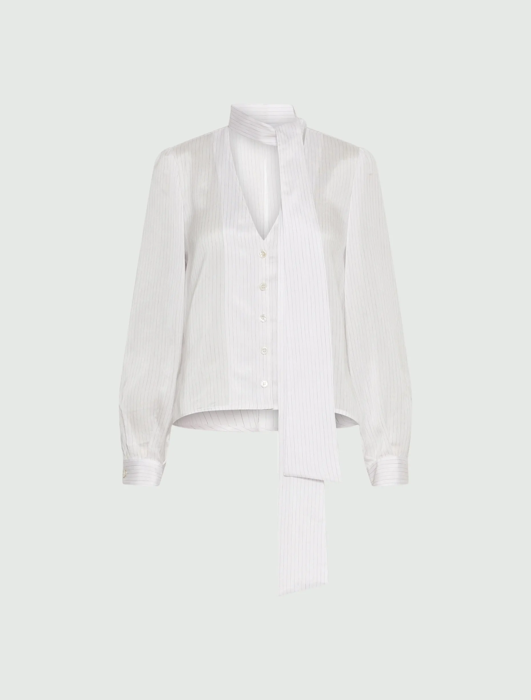 Blusa in seta e viscosa - BIANCO