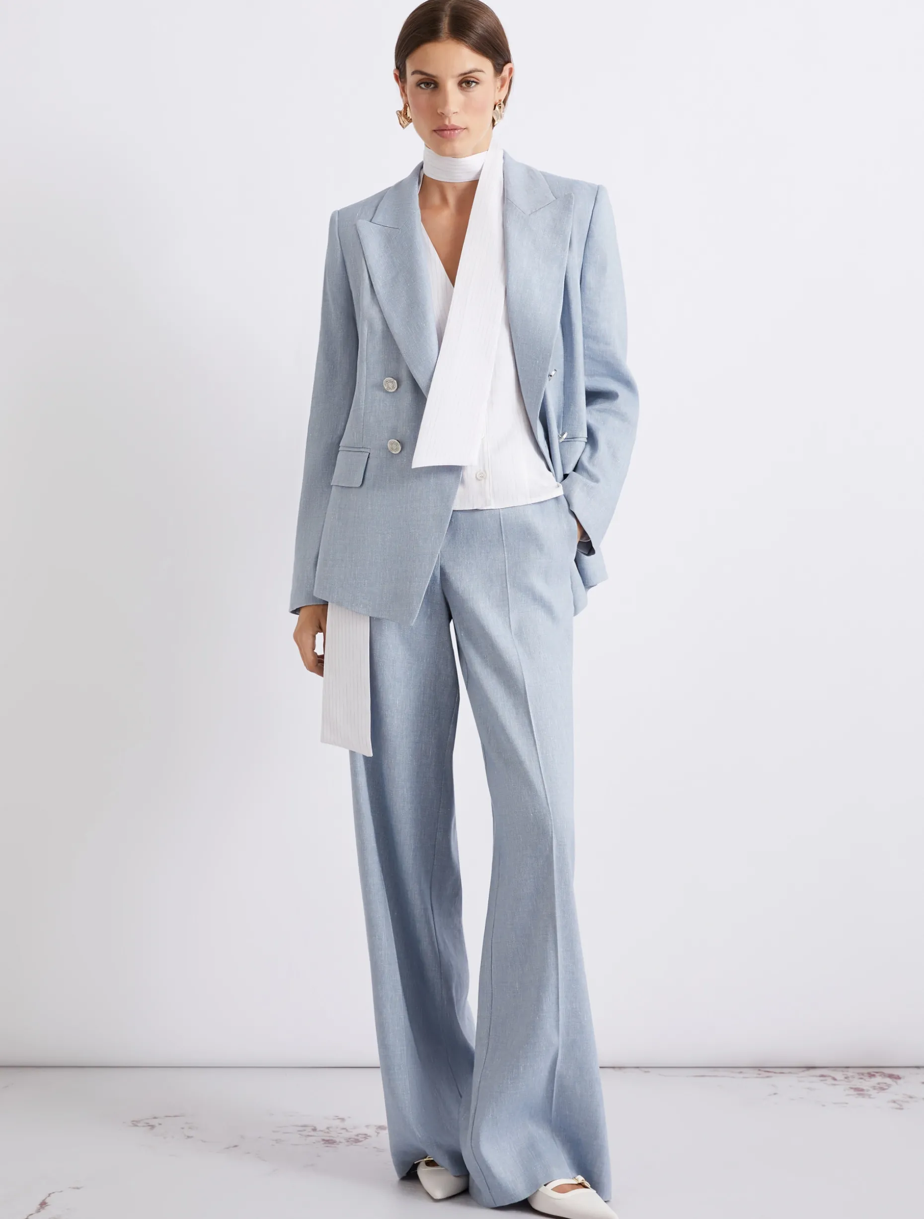 Blusa in seta e viscosa - BIANCO