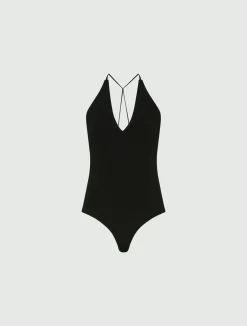 Body in maglia di viscosa - NERO