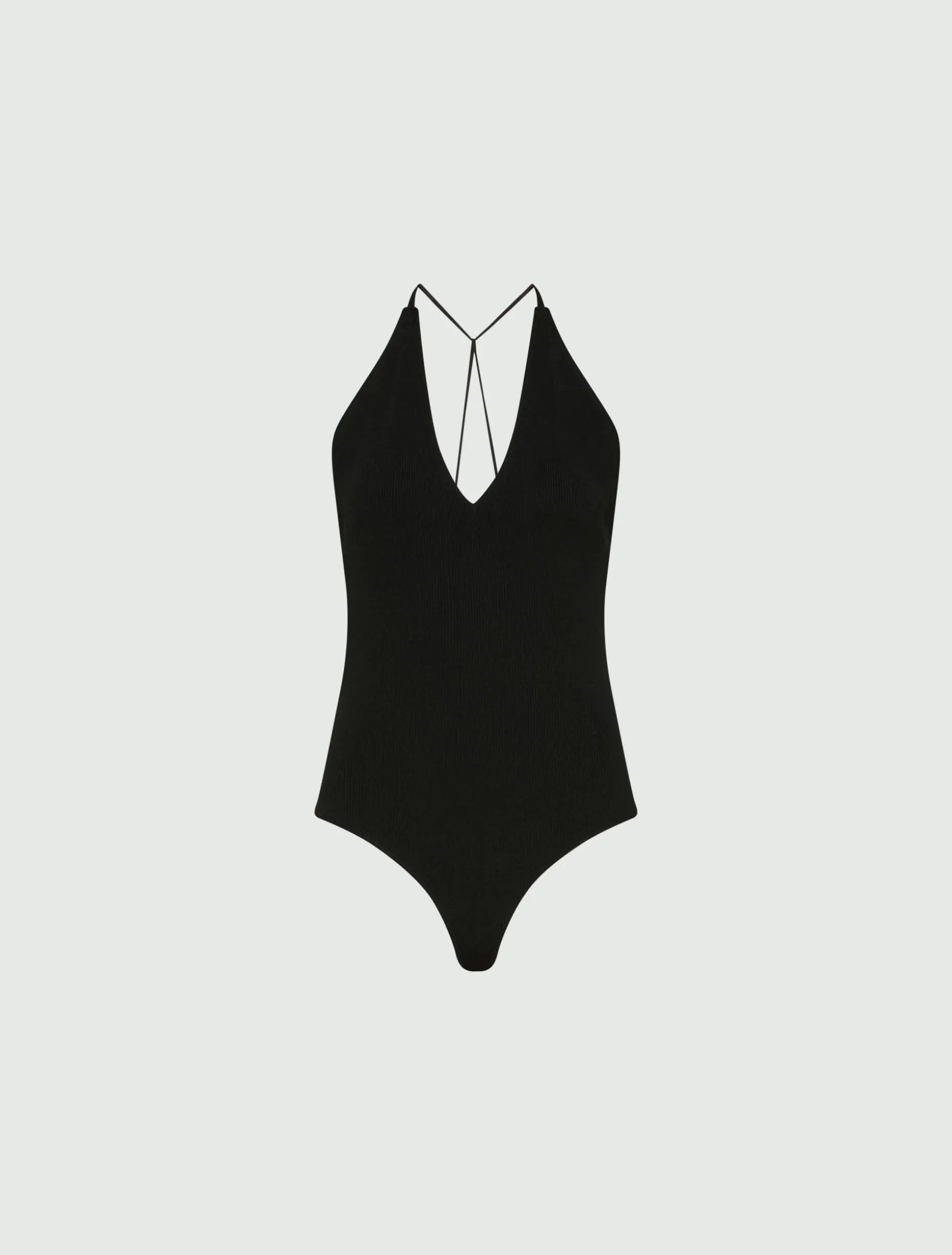 Body in maglia di viscosa - NERO