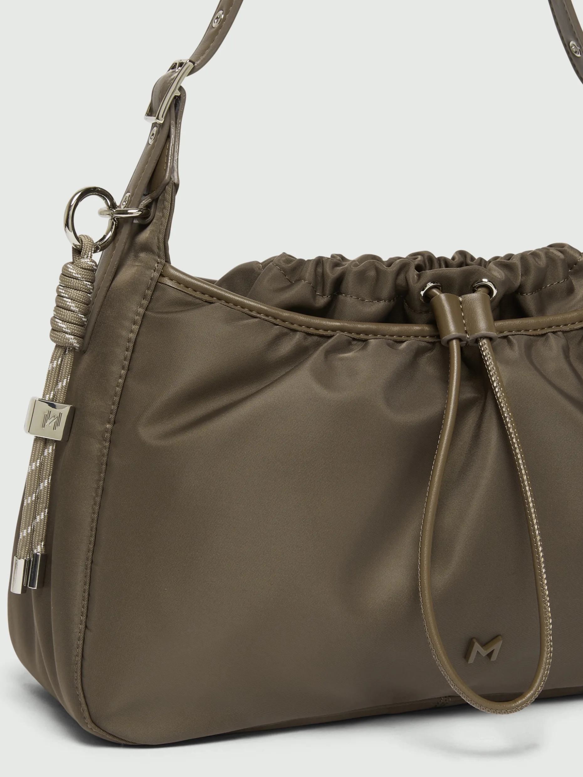 Borsa a spalla in tessuto - MARRONE