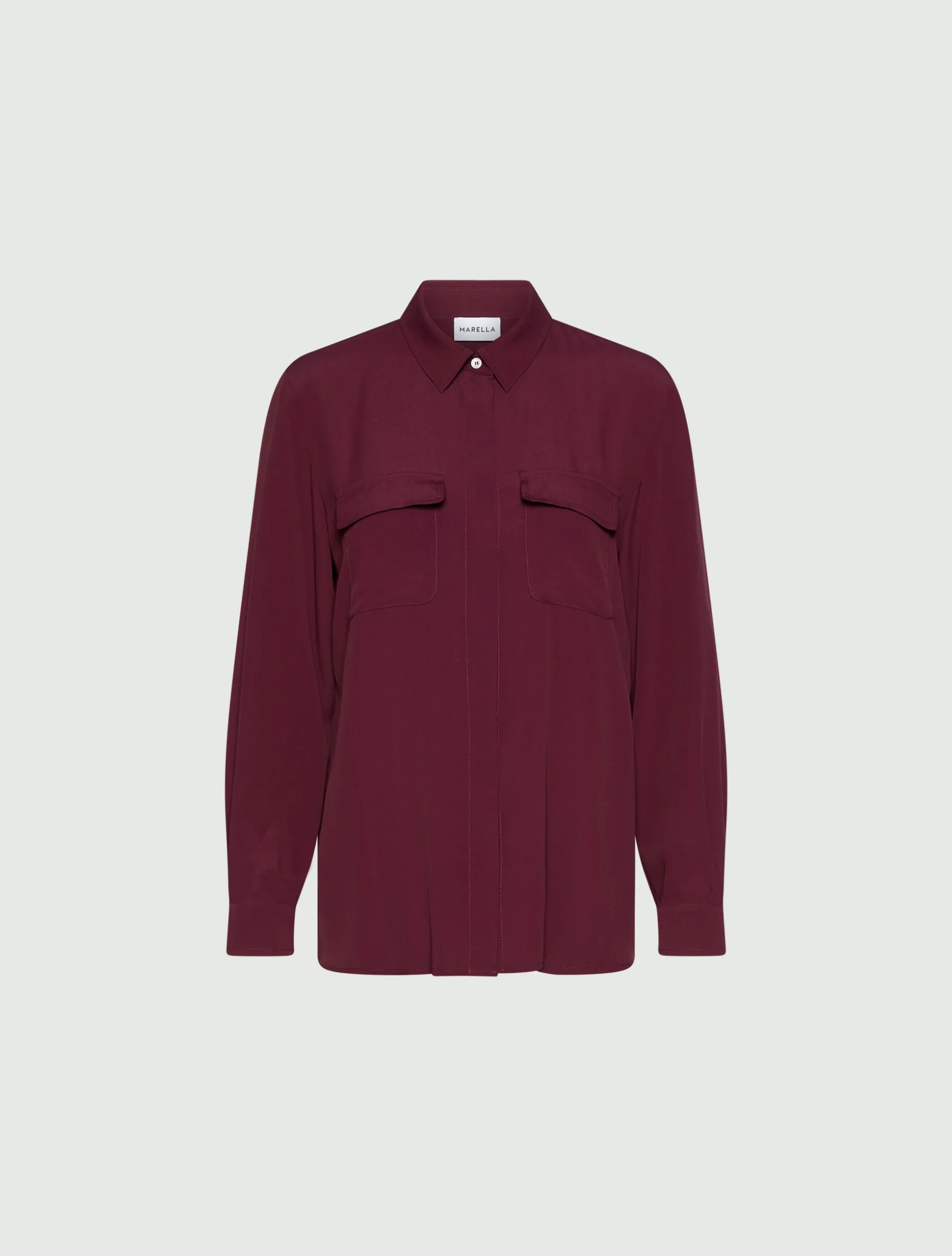 Camicia con taschini in misto seta - BORDEAUX
