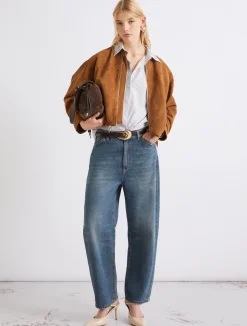 Camicia in cotone con cristalli - MARRONE