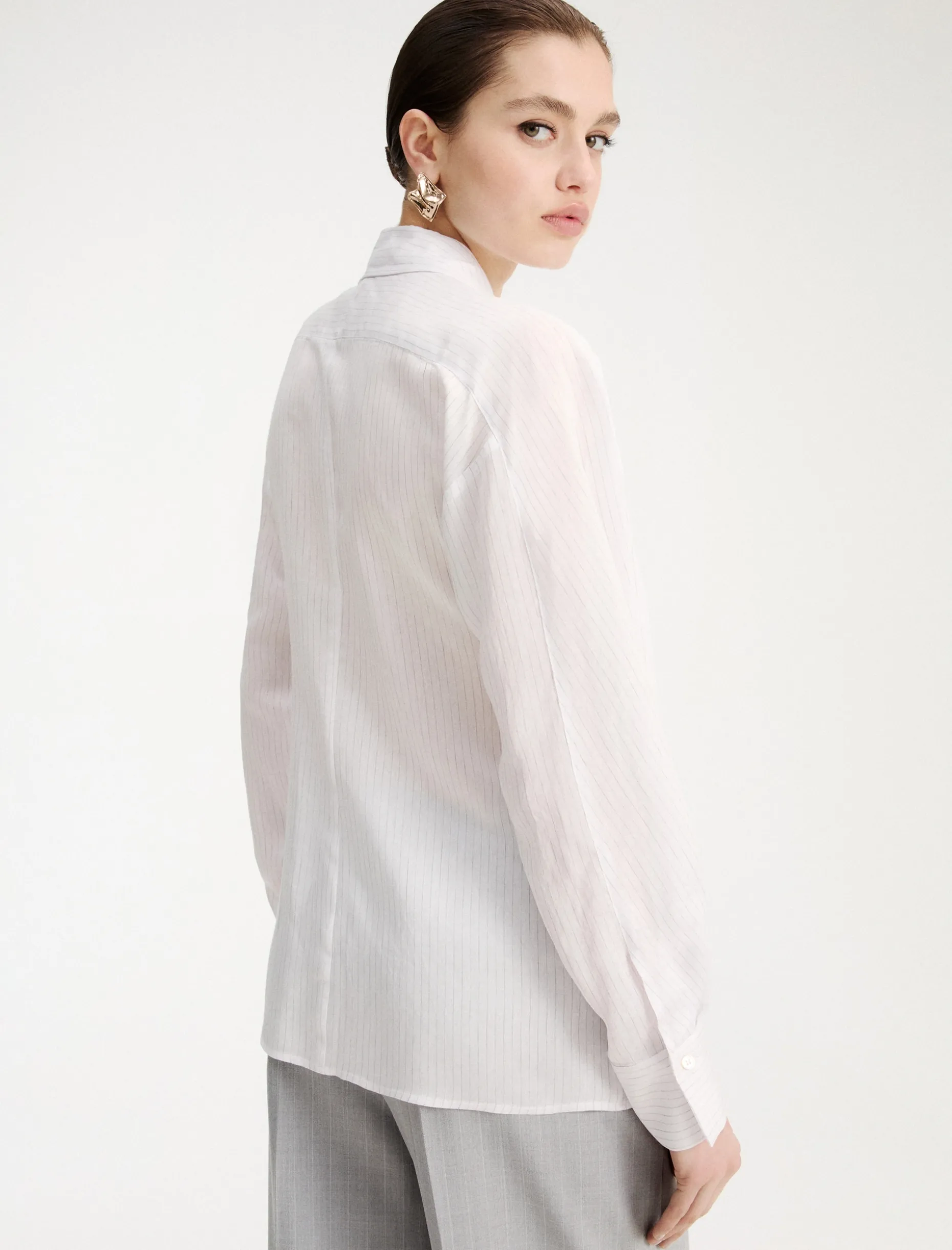 Camicia in misto seta - BIANCO