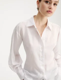 Camicia in misto seta - BIANCO