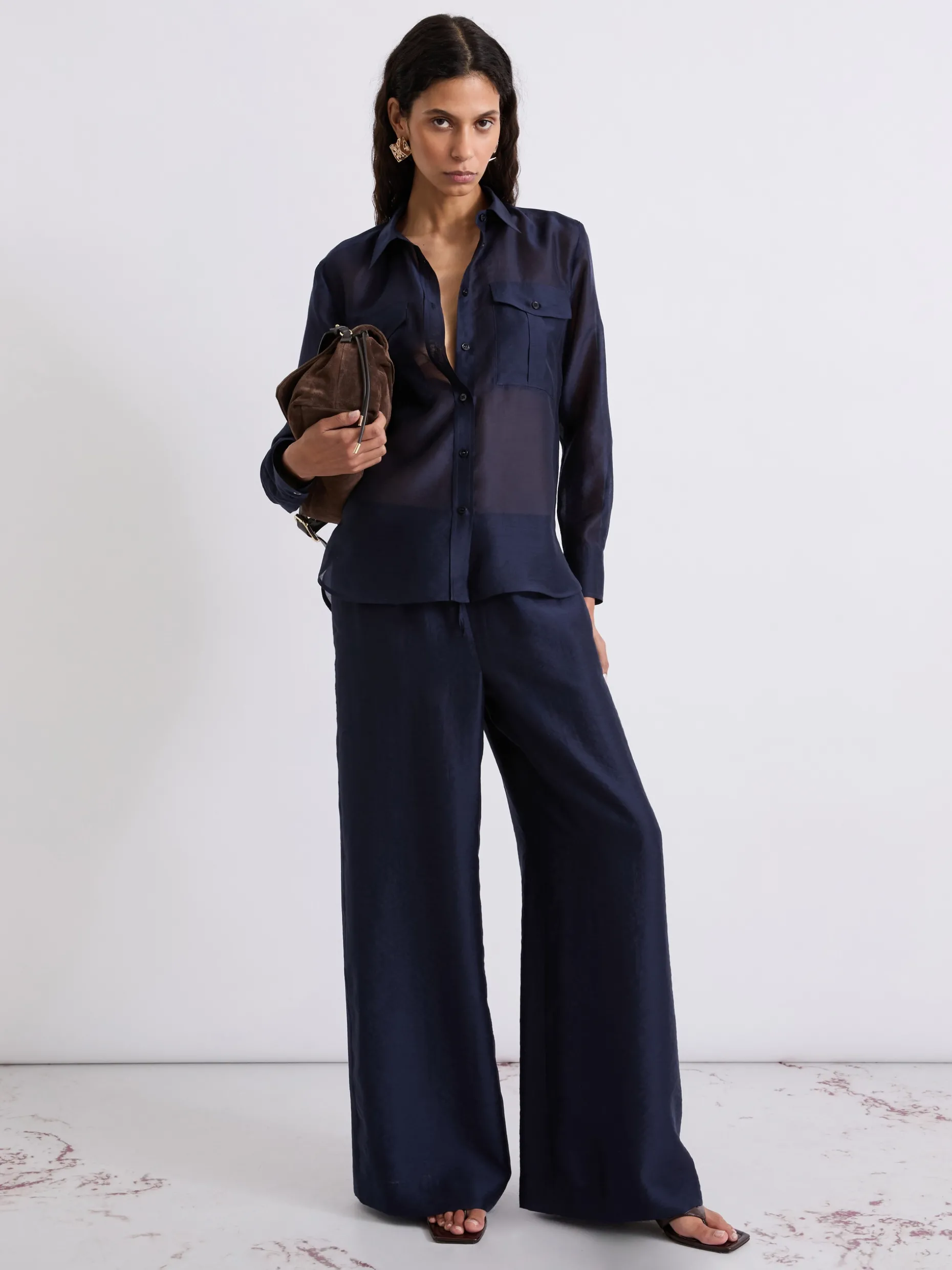 Camicia in organza - BLU NOTTE